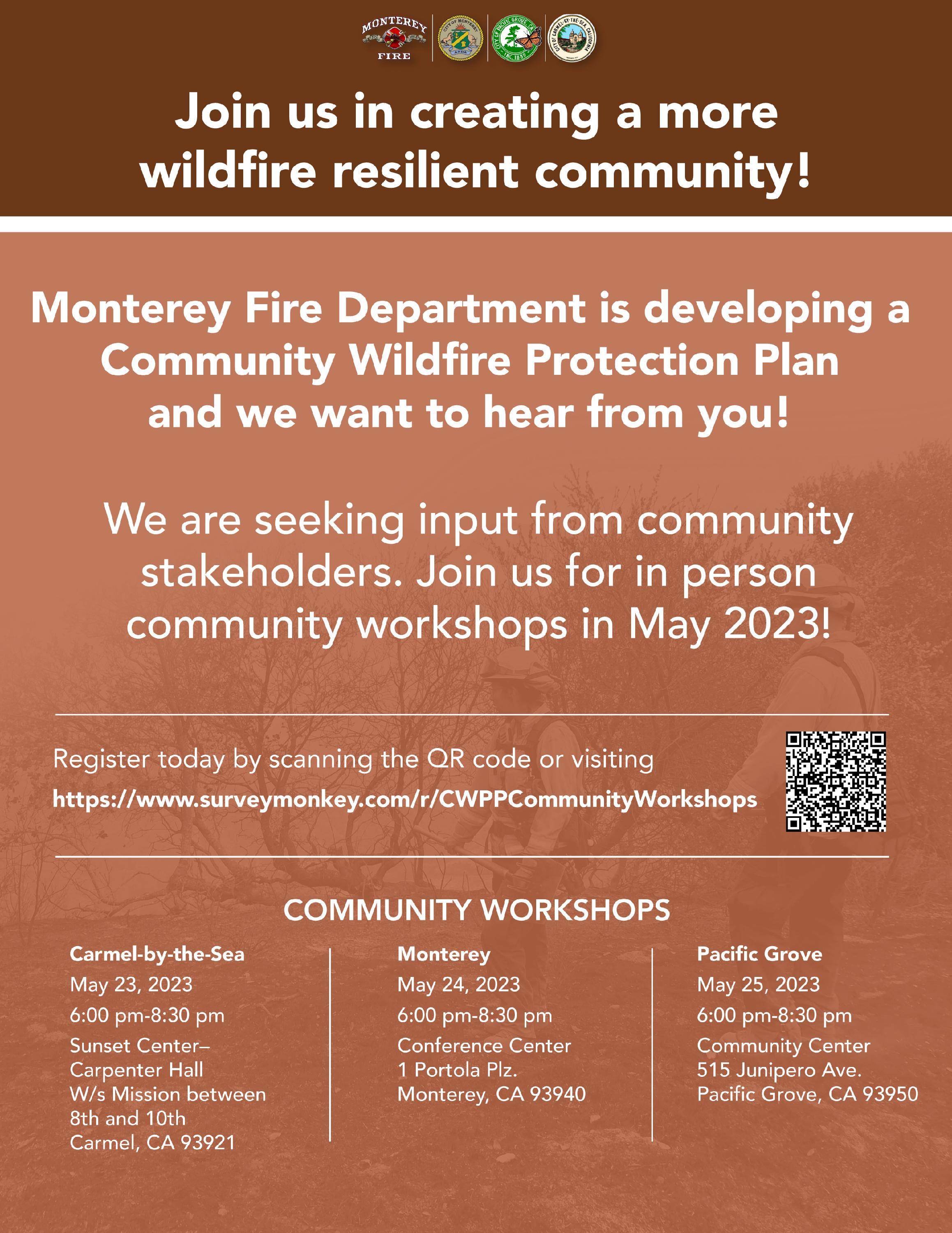 Community workshops to develop a community wildfire protection plan